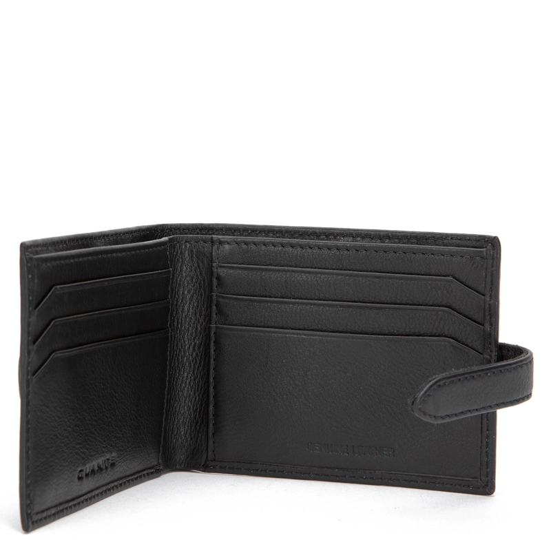 BILLETERA DE CUERO HOMBRE GUANTE NEGRO BILLETERA CON STRAP - 4