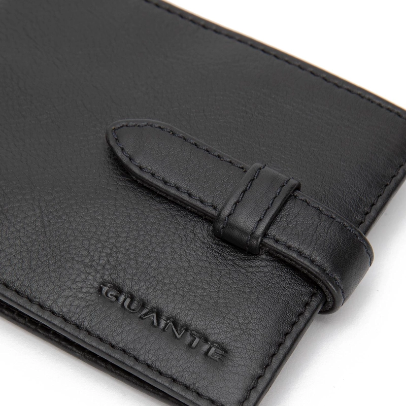 BILLETERA DE CUERO HOMBRE GUANTE NEGRO BILLETERA CON STRAP - 5