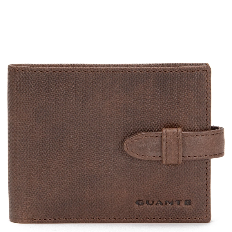 BILLETERA DE CUERO HOMBRE GUANTE CHOCOLATE BILLETERA CON STRAP - 1
