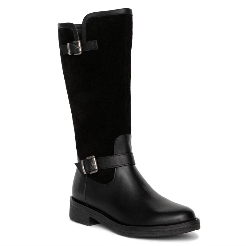 BOTA DE CUERO MUJER GACEL NEGRO NORA - 3