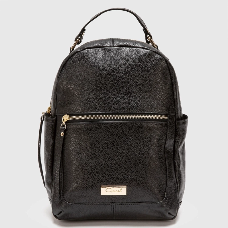 MOCHILA DE CUERO MUJER GACEL NEGRO GRANDE CAR2806 - 1