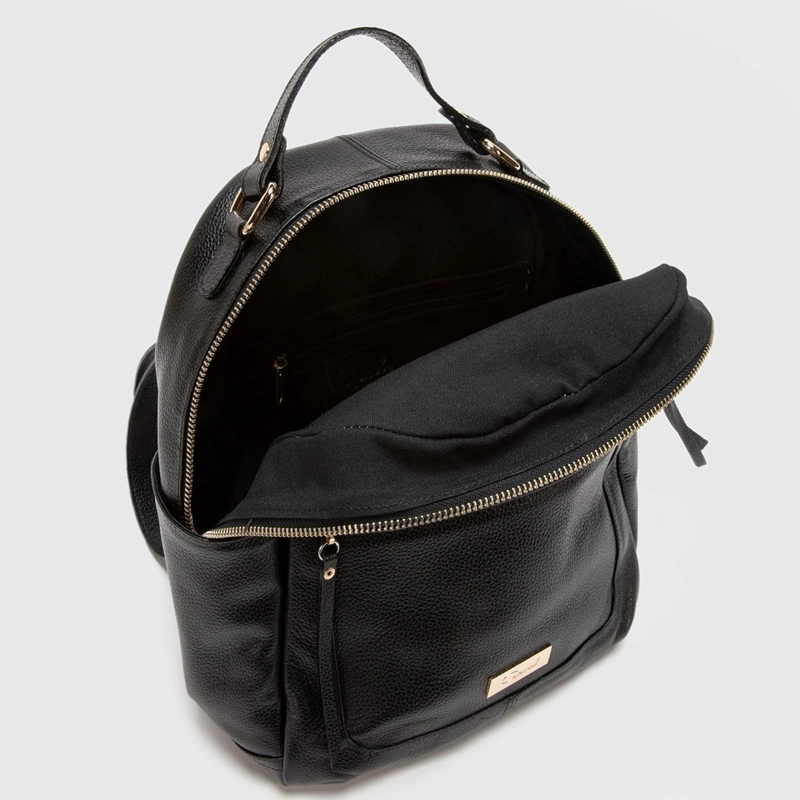 MOCHILA DE CUERO MUJER GACEL NEGRO GRANDE CAR2806 - 5