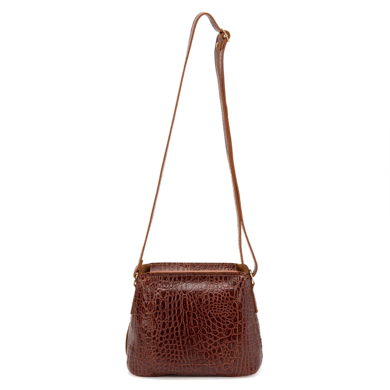 CARTERA DE CUERO MUJER GACEL CHOCOLATE BANDOLERA GRANDE - 2