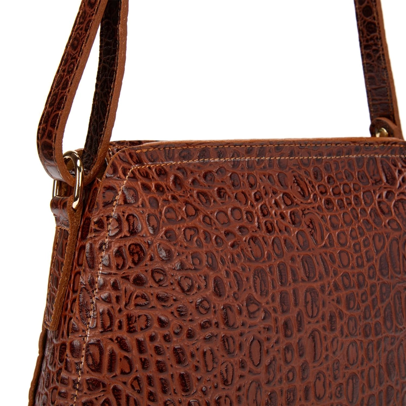CARTERA DE CUERO MUJER GACEL CHOCOLATE BANDOLERA GRANDE - 4