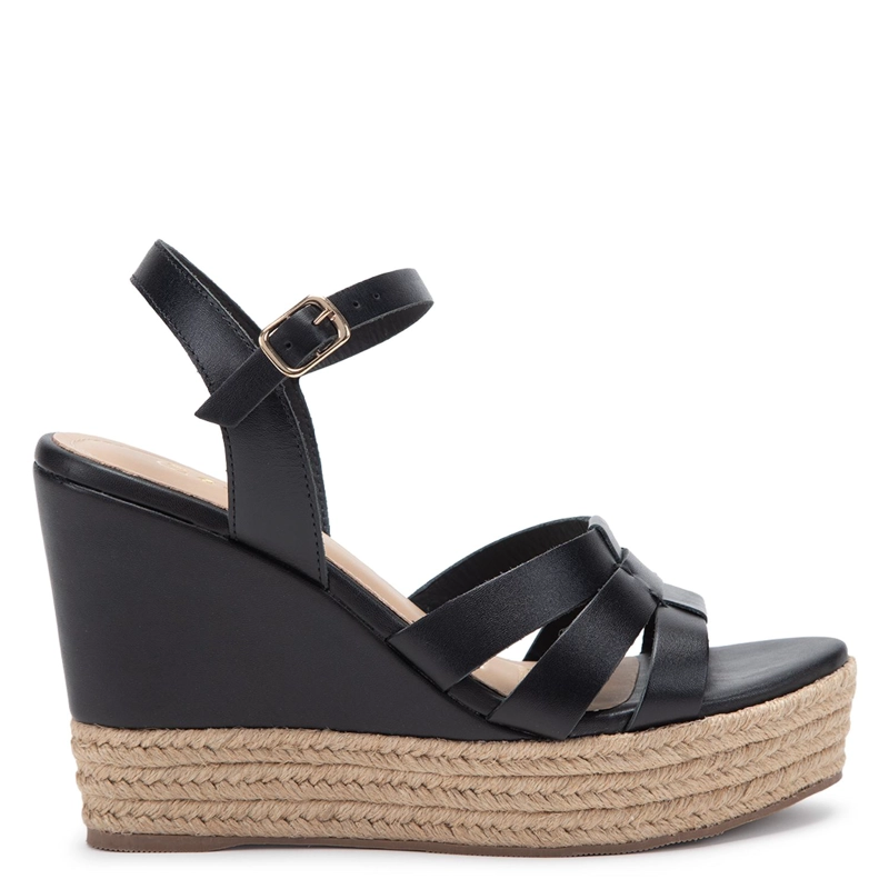 SANDALIA DE CUERO MUJER GACEL NEGRO GILDA 0661225 - 1