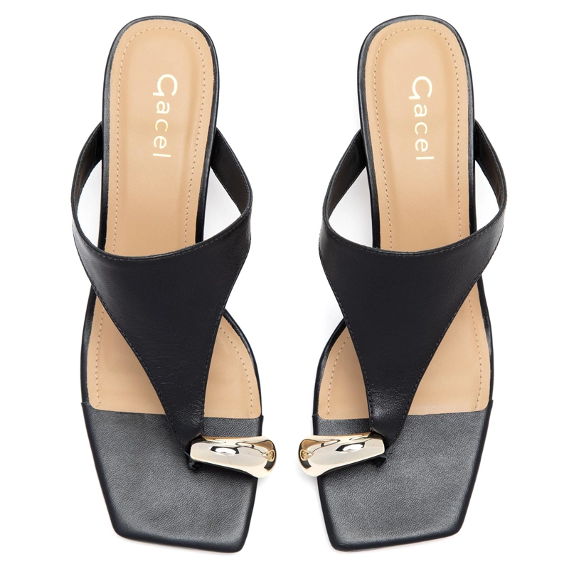 SANDALIA DE CUERO MUJER GACEL NEGRO SIENNA - 4