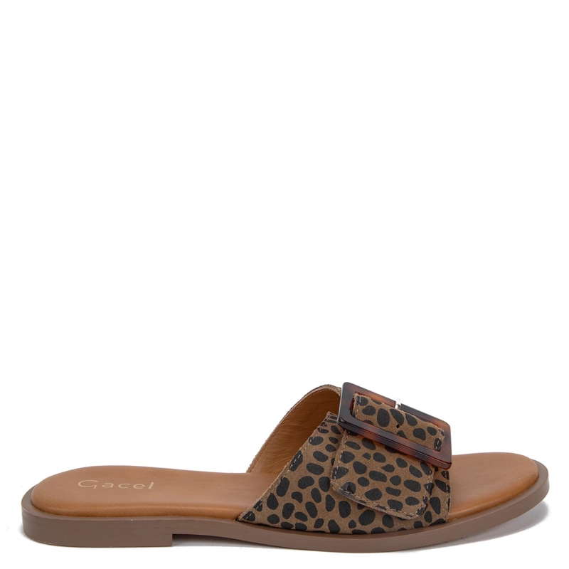 SANDALIA DE CUERO MUJER GACEL LEOPARDO CARLI 0661516 - 1