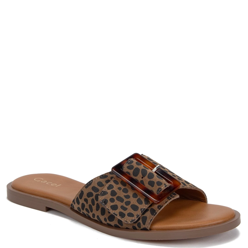 SANDALIA DE CUERO MUJER GACEL LEOPARDO CARLI 0661516 - 3