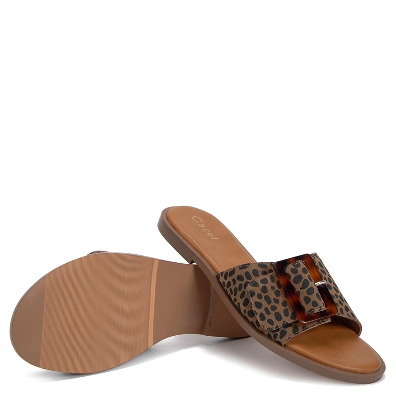 SANDALIA DE CUERO MUJER GACEL LEOPARDO CARLI 0661516 - 4