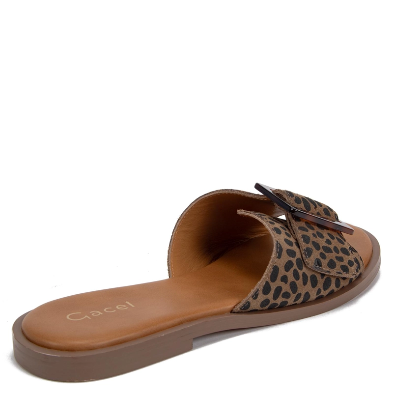 SANDALIA DE CUERO MUJER GACEL LEOPARDO CARLI 0661516 - 5