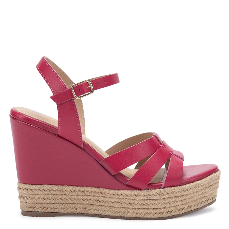 SANDALIA DE CUERO MUJER GACEL FUCSIA GILDA - 1