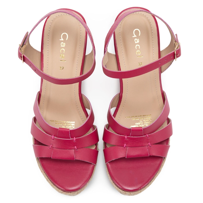 SANDALIA DE CUERO MUJER GACEL FUCSIA GILDA - 4