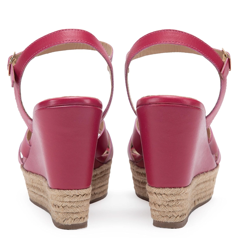 SANDALIA DE CUERO MUJER GACEL FUCSIA GILDA - 5