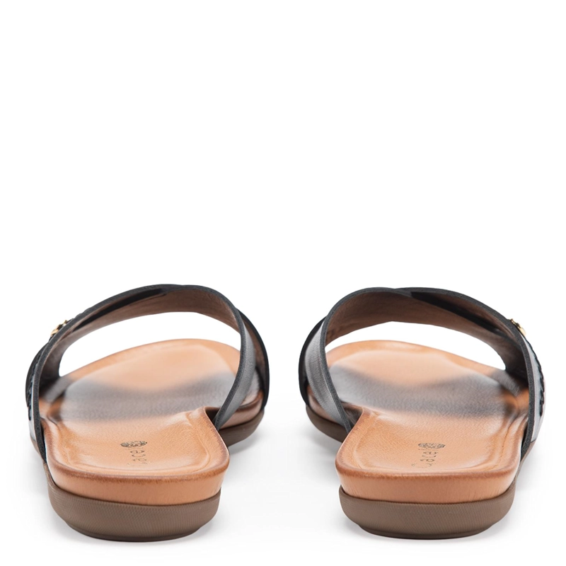 SANDALIA DE CUERO MUJER GACEL NEGRO FI - 5