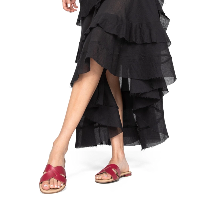 SANDALIA DE CUERO MUJER GACEL FUCSIA SANDY - 2