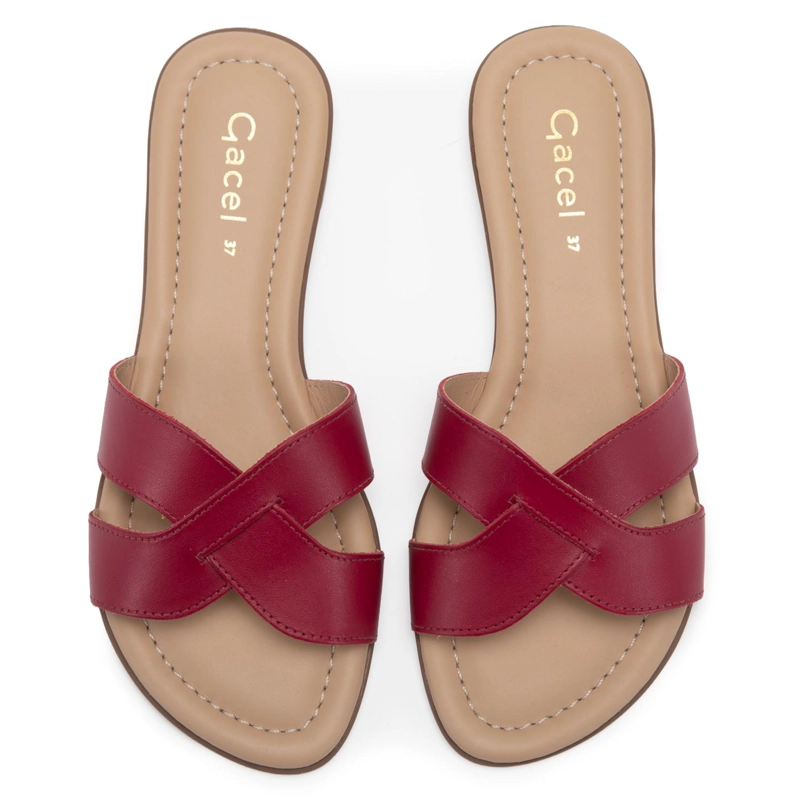 SANDALIA DE CUERO MUJER GACEL FUCSIA SANDY - 4