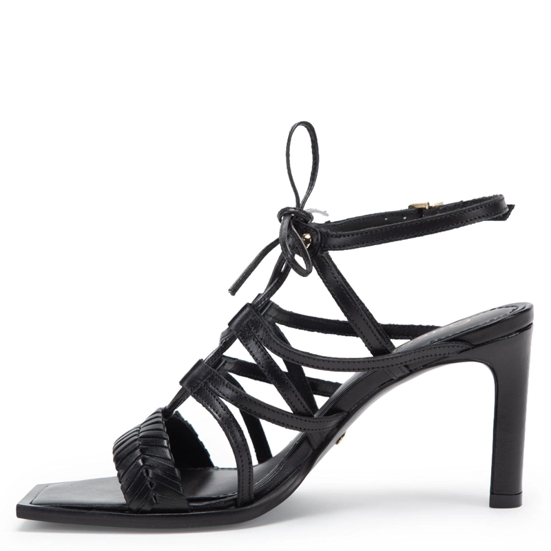 SANDALIA DE CUERO MUJER GACEL NEGRO SARI 0661429 - 3