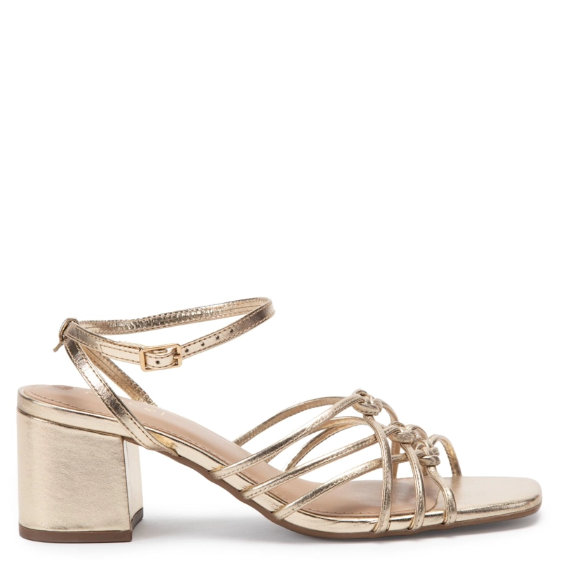 SANDALIA DE CUERO MUJER GACEL DORADO GINGER - 1
