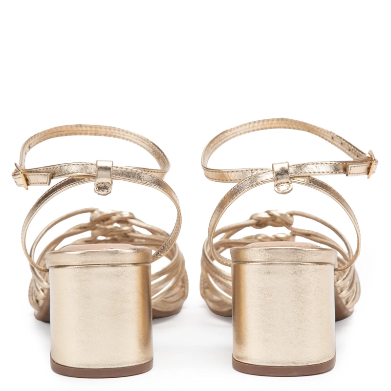 SANDALIA DE CUERO MUJER GACEL DORADO GINGER - 5
