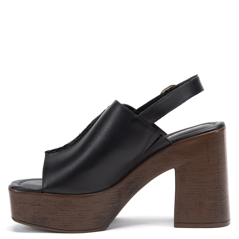 SANDALIA DE CUERO MUJER GACEL NEGRO FLO - 3