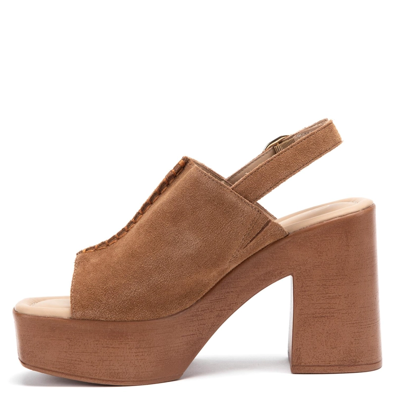 SANDALIA DE CUERO MUJER GACEL CAMEL FLO - 3