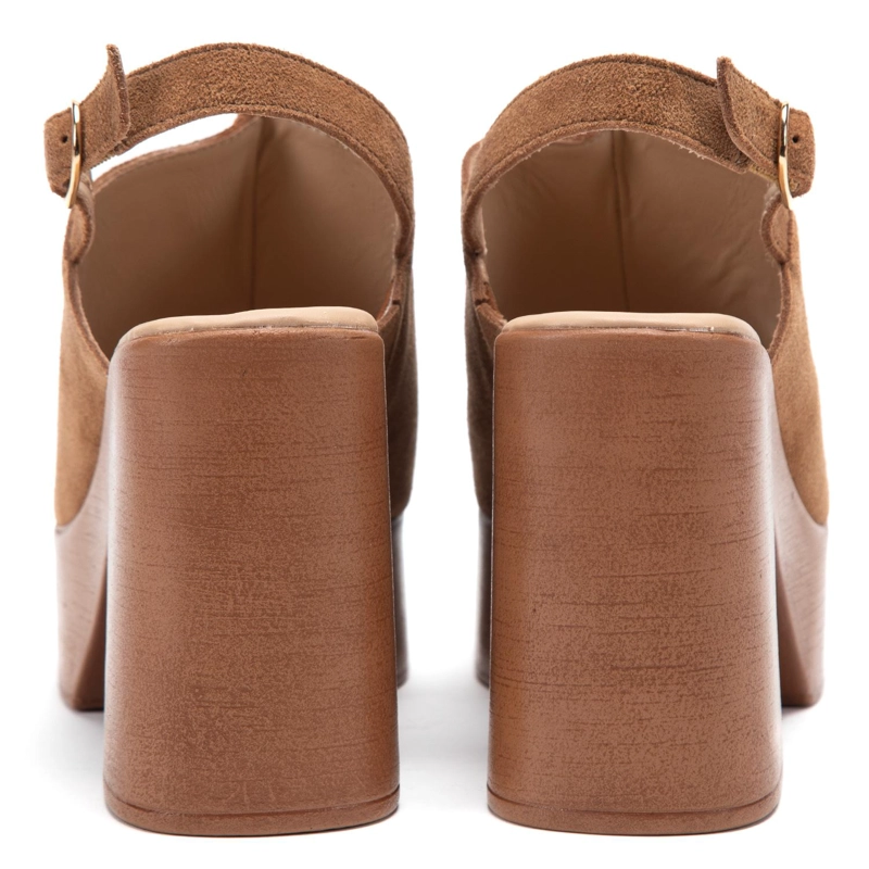 SANDALIA DE CUERO MUJER GACEL CAMEL FLO - 5