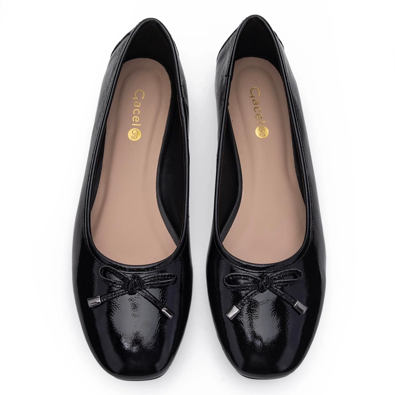 BALLERINA DE CUERO MUJER GACEL NEGRO MIKIA - 4