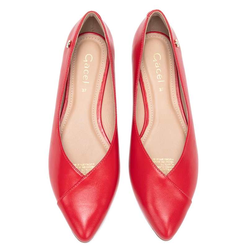 BALLERINA DE CUERO MUJER GACEL ROJO KIM - 4