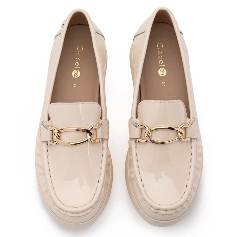 MOCASIN DE CUERO MUJER GACEL CRUDO LYDIA - 4