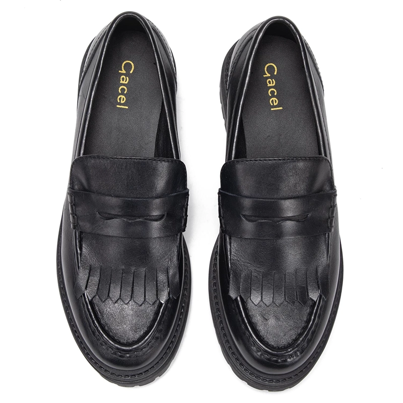MOCASIN DE CUERO MUJER GACEL NEGRO TIMOTHY - 4