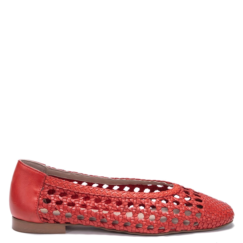 BALLERINA DE CUERO MUJER GACEL ROJO TERE - 1