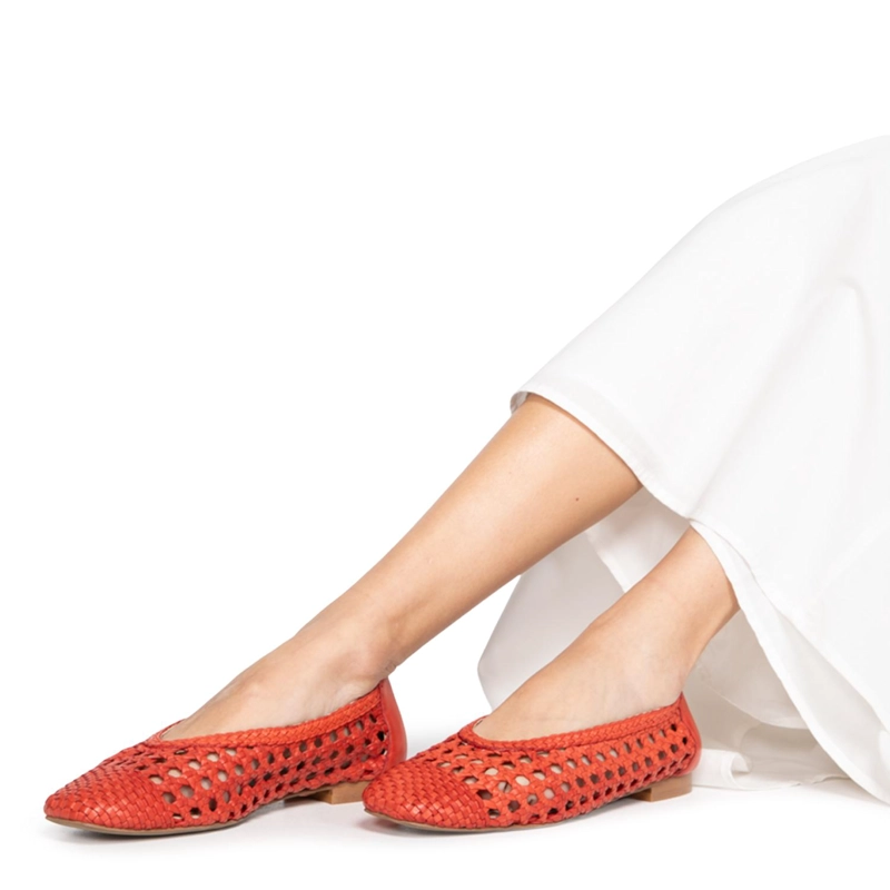 BALLERINA DE CUERO MUJER GACEL ROJO TERE - 2