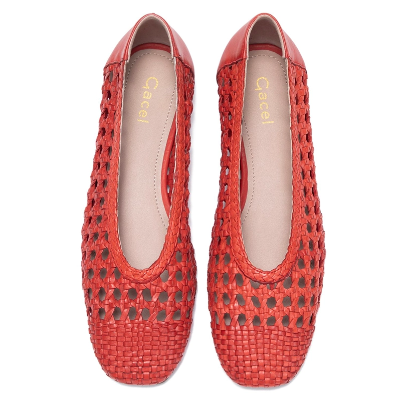 BALLERINA DE CUERO MUJER GACEL ROJO TERE - 4