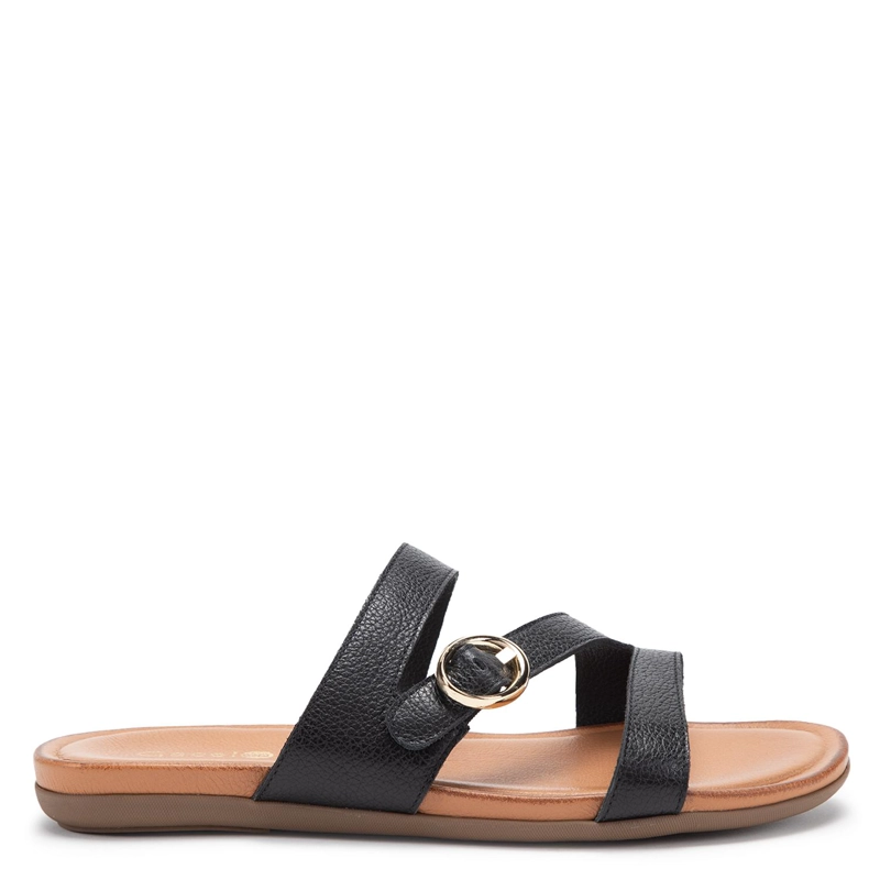 SANDALIA DE CUERO MUJER GACEL NEGRO FI - 1
