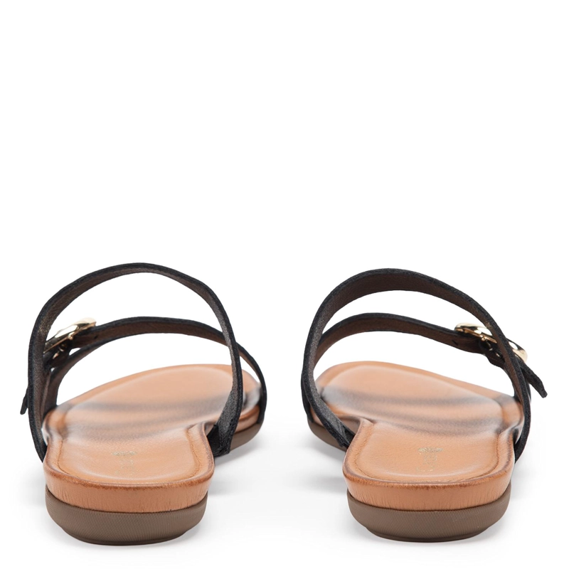SANDALIA DE CUERO MUJER GACEL NEGRO FI - 5
