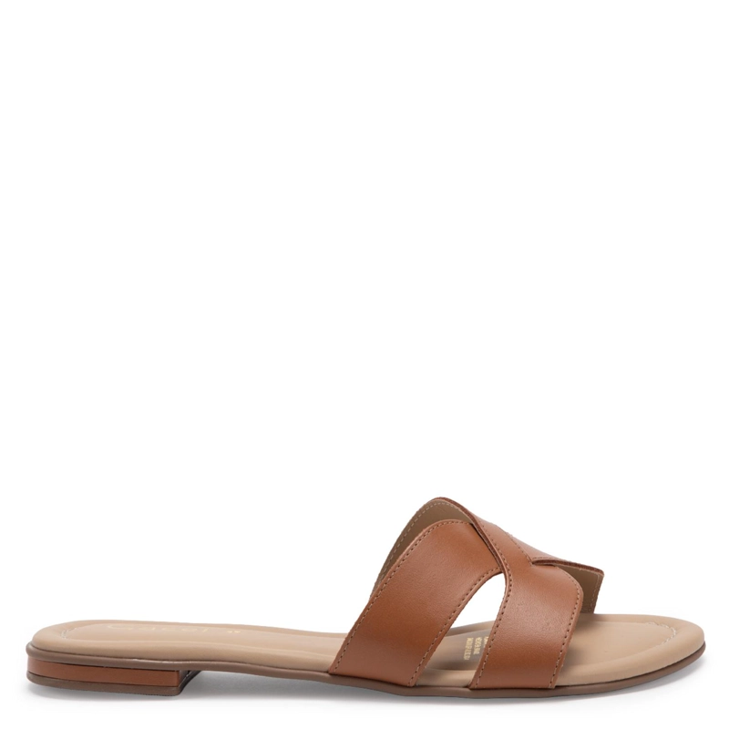 SANDALIA DE CUERO MUJER GACEL CAMEL SANDY - 1