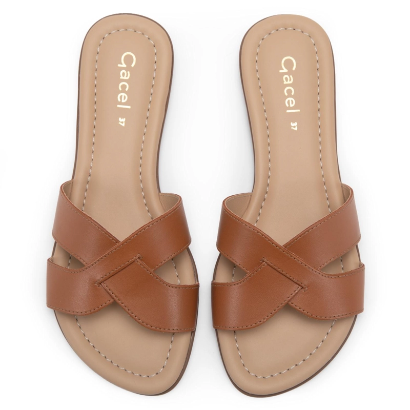 SANDALIA DE CUERO MUJER GACEL CAMEL SANDY - 4