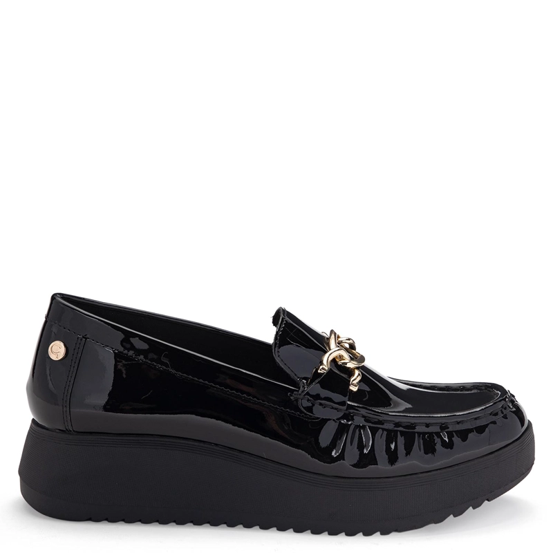 MOCASIN DE CUERO MUJER GACEL NEGRO LYDIA - 1