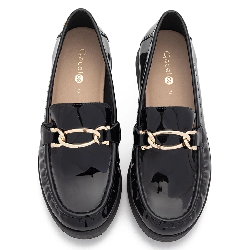 MOCASIN DE CUERO MUJER GACEL NEGRO LYDIA - 4