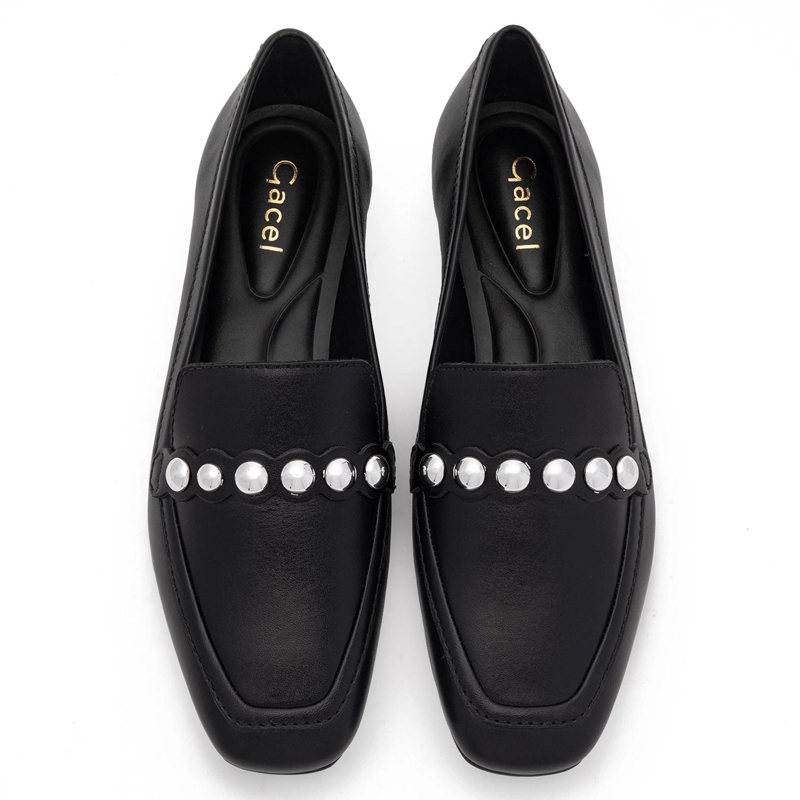 MOCASIN DE CUERO MUJER GACEL NEGRO FIORE - 4