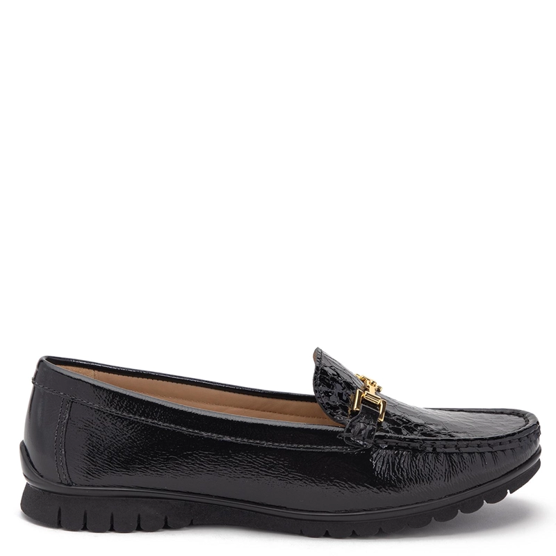 MOCASIN DE CUERO MUJER GACEL NEGRO TRINI - 1