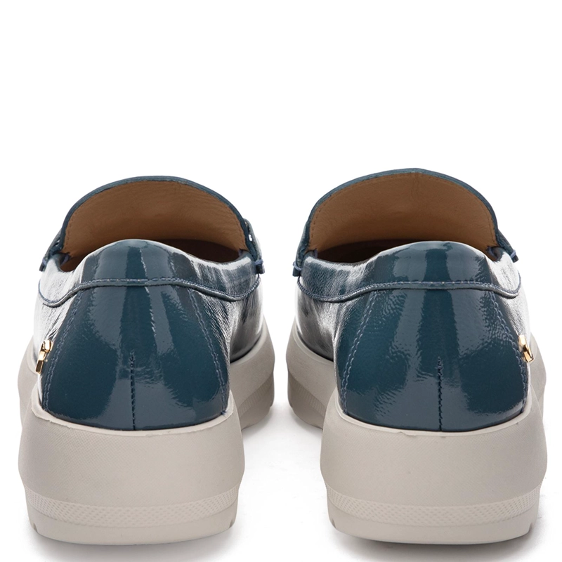 MOCASIN DE CUERO MUJER GACEL AZUL LOCANDA - 5