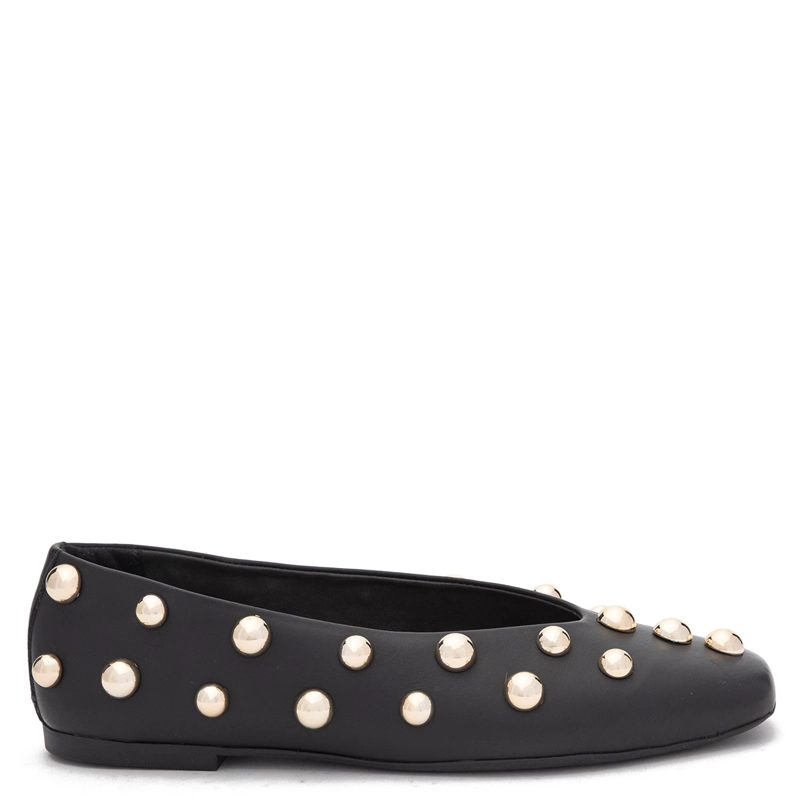 BALLERINA DE CUERO MUJER GACEL NEGRO ABI - 1