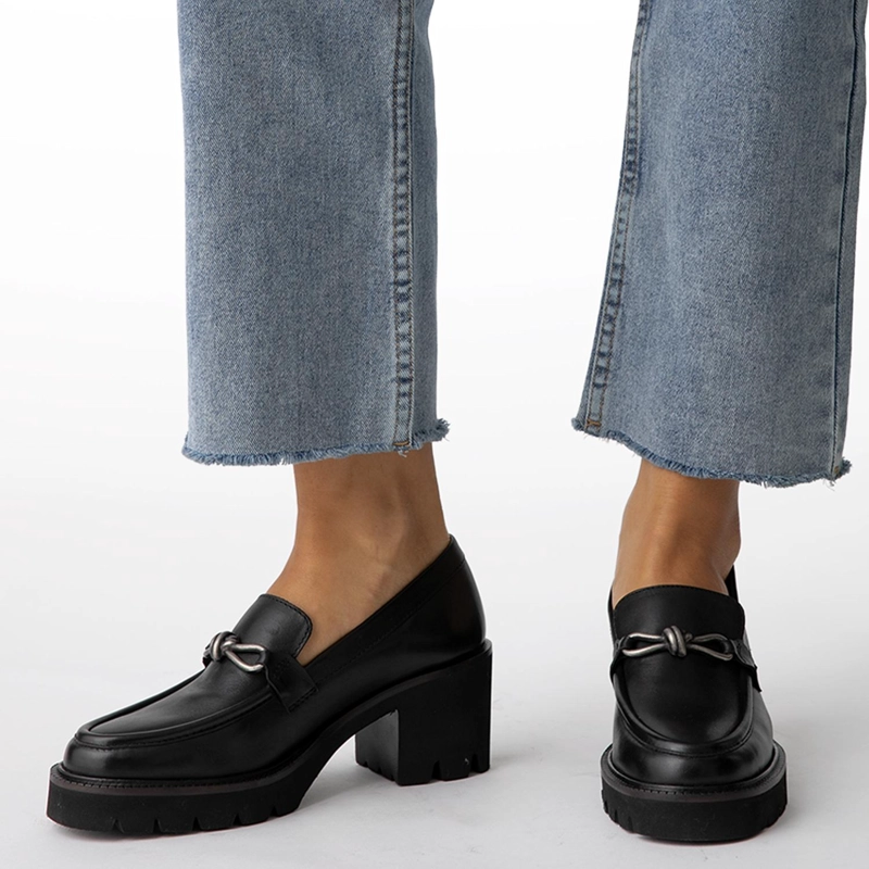 MOCASIN DE CUERO MUJER GACEL NEGRO RANYA - 2