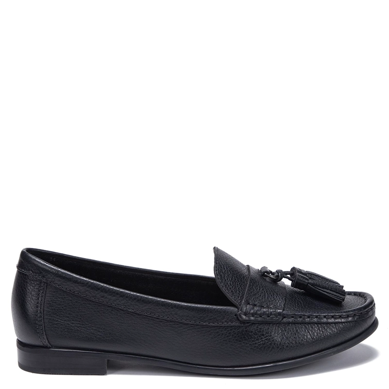 MOCASIN DE CUERO MUJER GACEL NEGRO SIRI - 1