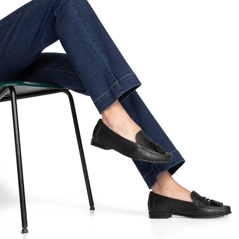 MOCASIN DE CUERO MUJER GACEL NEGRO SIRI - 2