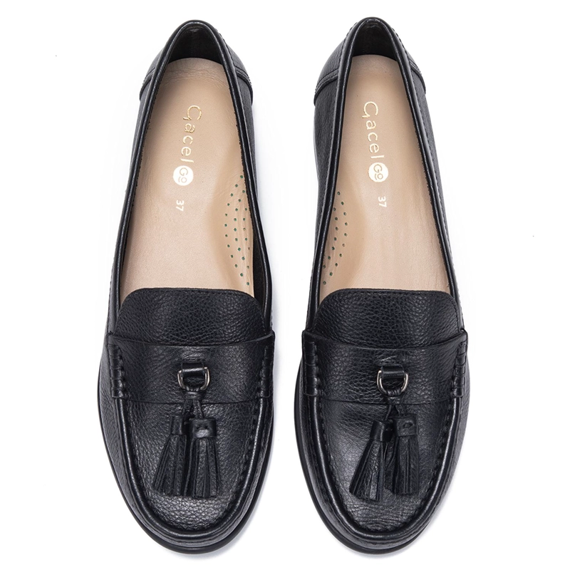 MOCASIN DE CUERO MUJER GACEL NEGRO SIRI - 4