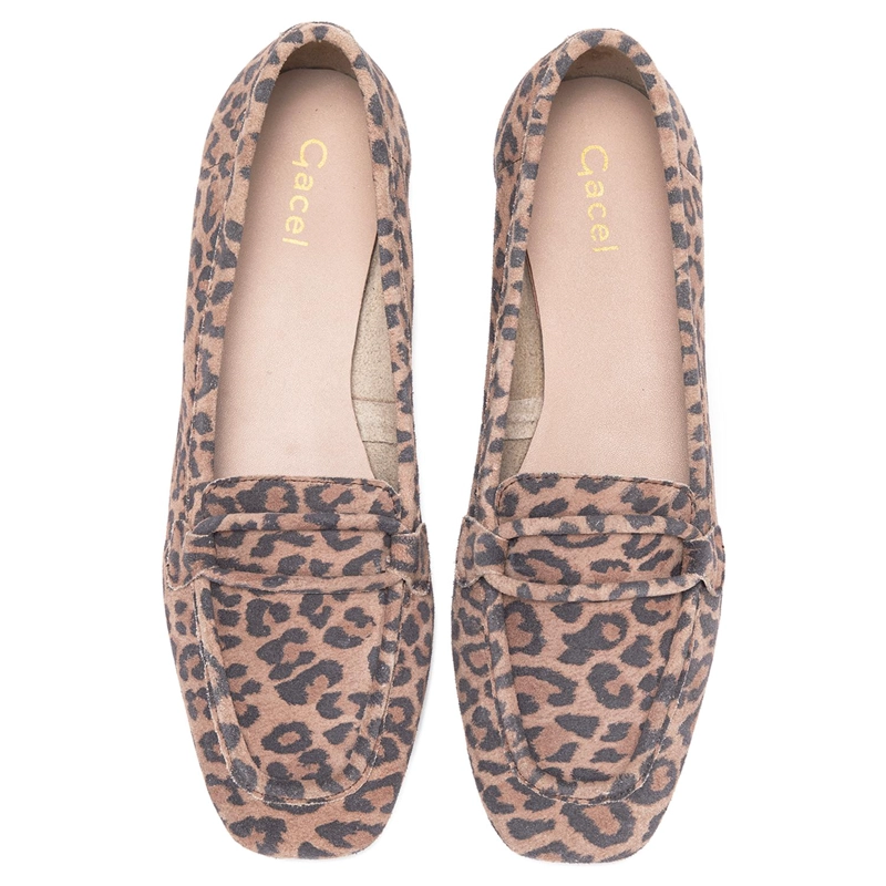 MOCASIN DE CUERO MUJER GACEL LEOPARDO GEMMA - 4