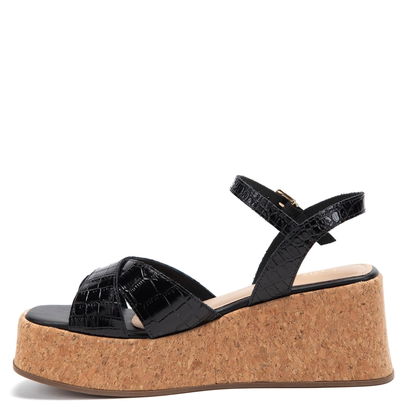 SANDALIA DE CUERO MUJER GACEL NEGRO CARRY - 3
