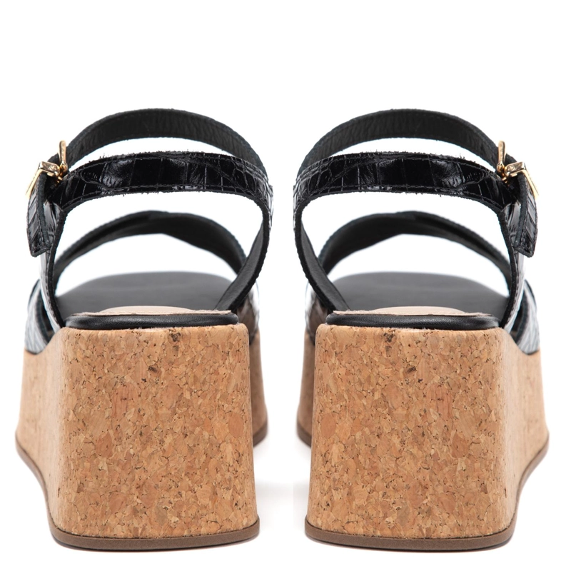 SANDALIA DE CUERO MUJER GACEL NEGRO CARRY - 5